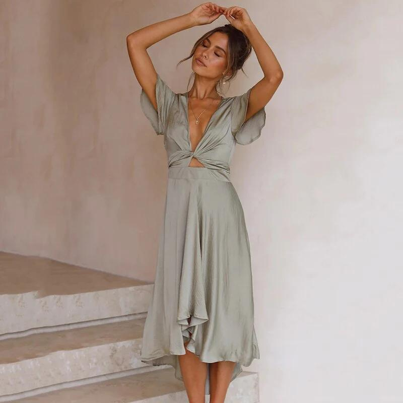 Chic Summer Damenkleid - Ärmelloses Midi-Design für Damen