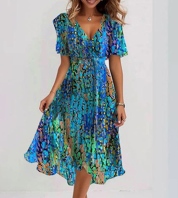 Robe florale élégante | Tenue chic pour femmes | Design en polyester tendance pour toutes les saisons