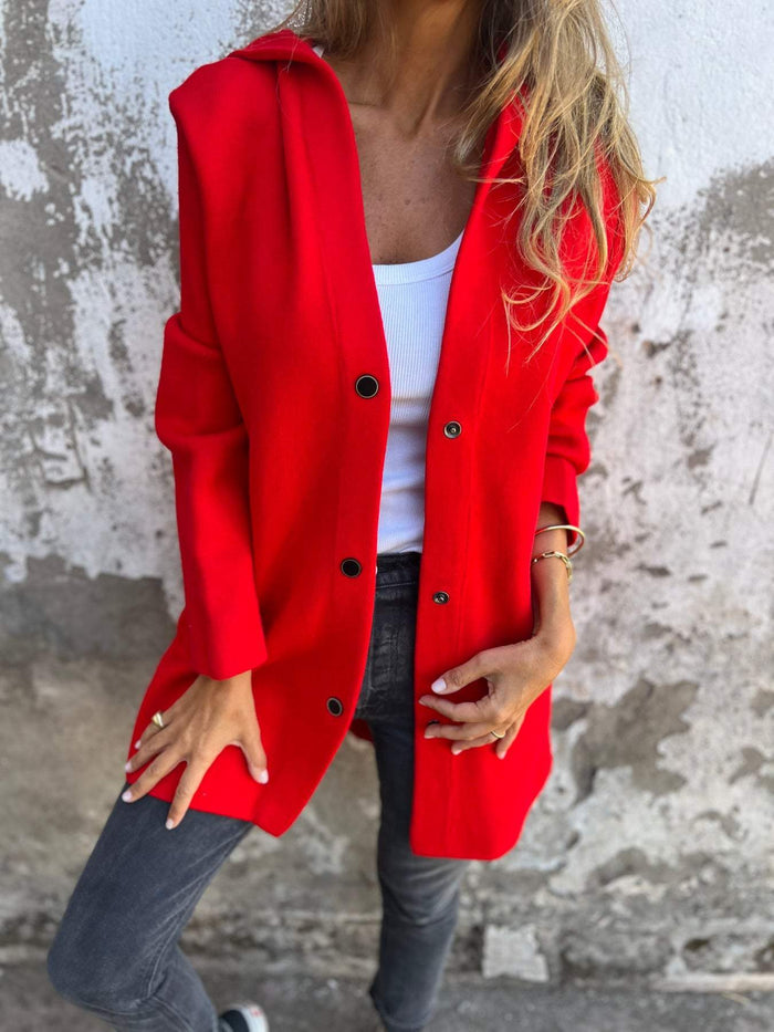 Élise™ Élégante Mantel à Boutons Simples