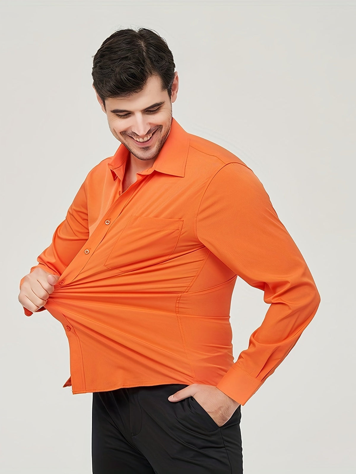 Camisole de vêtement pour homme - Algon transpirable - Corte moderno - Manga larga con botón