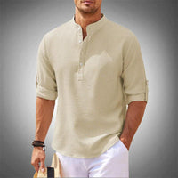 Chemise décontractée pour hommes à col mandarin ultralégère