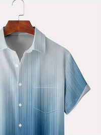 Camisole masculine à boutons avec motif dégradé - Manga corta, ajustable cómodo y transpirable para un estilo fresco