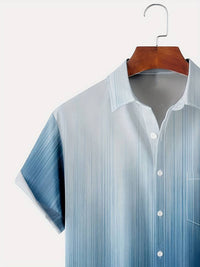Camisole masculine à boutons avec motif dégradé - Manga corta, ajustable cómodo y transpirable para un estilo fresco