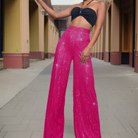 Élégant pantalon de soirée à taille haute pour femmes, avec des jambes larges pour un look élégant