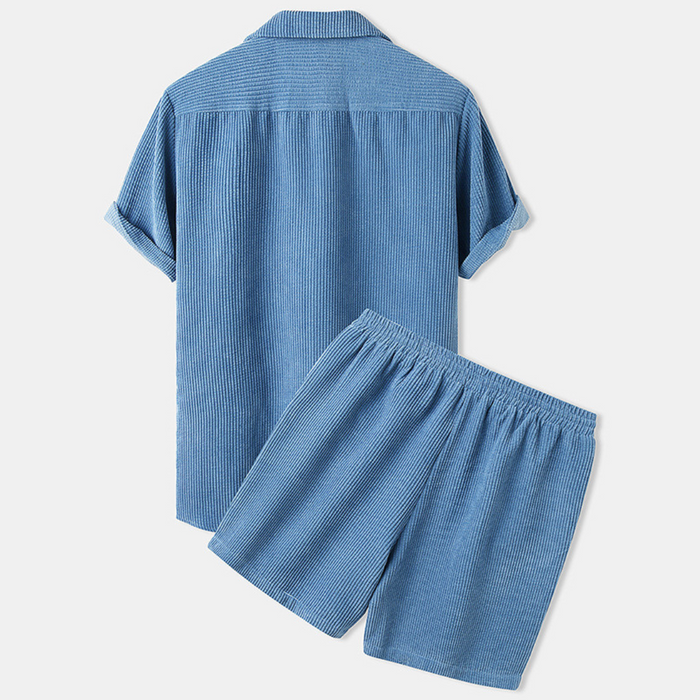 Ensemble d'été en coton de luxe pour hommes - Polo élégant pour un look stylé