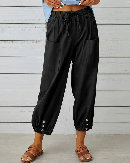 Pantalon à jambes larges pour femmes - Tissu doux et confortable pour un look profilé et décontracté