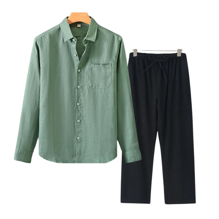 Ian | Combinaison élégante de lin et de manches longues pour un look élégant