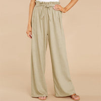 Pantalon à jambe large élégant avec ceinture souple confortable pour femmes