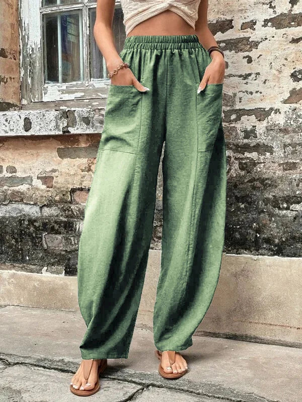 Pantalon élégant à taille haute pour femme - Coupe ample pour un look élégant