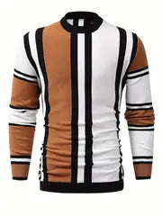 Pull à rayures ajusté pour homme, le parfait pull extensible et élégant
