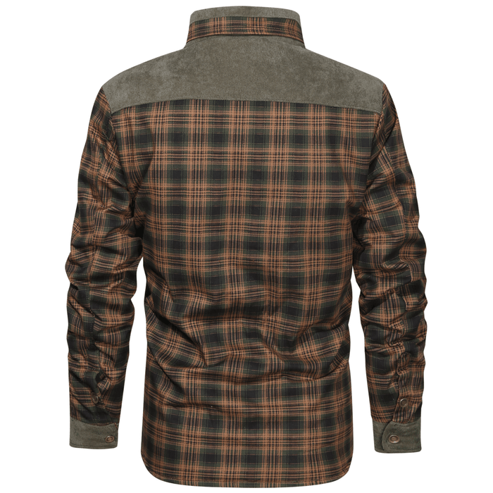 Veste polaire rétro classique à carreaux pour hommes avec col réversible pour un style douillet