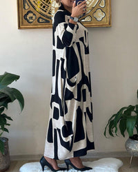 Robe Longue pour Femmes à la Mode avec Imprimé Tendance