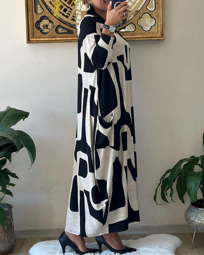 Robe Longue pour Femmes à la Mode avec Imprimé Tendance