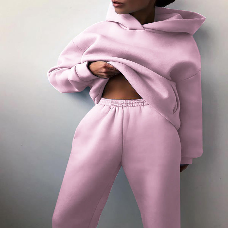 Confort ultime : ensemble de jogging surdimensionné 2 pièces avec sweat à capuche et pantalon de survêtement pour un look moderne