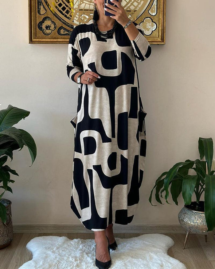 Robe Longue pour Femmes à la Mode avec Imprimé Tendance