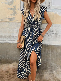 Robe à Imprimé Complet avec Taille Froncée - Légère, Élégante et Parfaite pour Toutes les Saisons