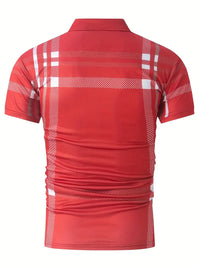 Polo à carreaux stylisé pour hommes - Slim Fit Short Sleeve Casual Classic