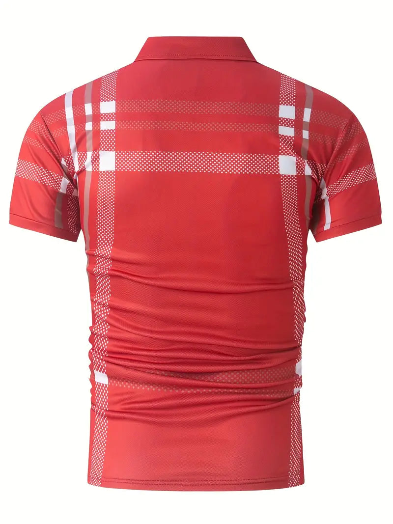 Polo à carreaux stylisé pour hommes - Slim Fit Short Sleeve Casual Classic