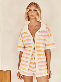 Fleur | Ensemble rayé en maille pour un look confortable et tendance