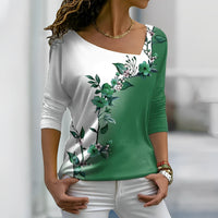 T-shirt à fleurs pour femmes - Look chic et décontracté avec manches longues pour tous les jours