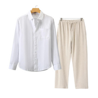 Ian | Combinaison élégante de lin et de manches longues pour un look élégant