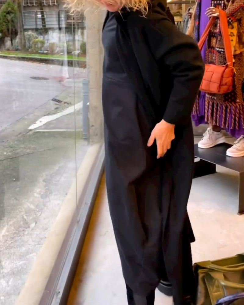 Robe élégante unie en polyester respirant pour un look sophistiqué
