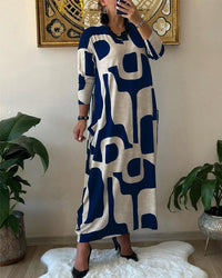 Robe Longue pour Femmes à la Mode avec Imprimé Tendance