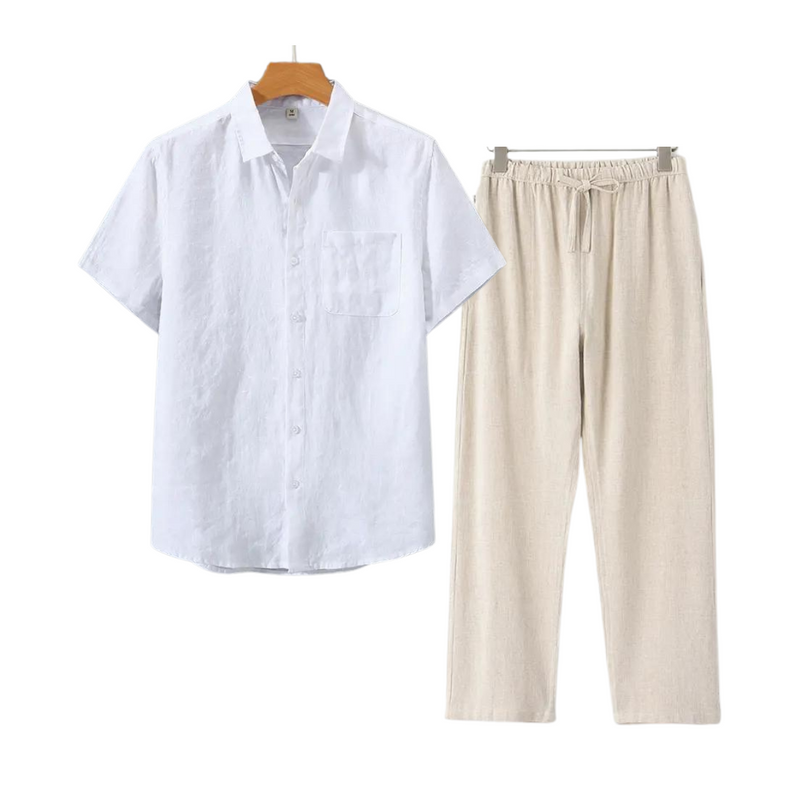 Finn | Combinaison de lin élégante avec manches courtes pour un look frais