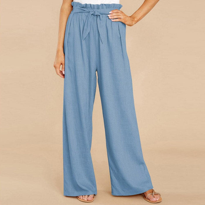 Pantalon à jambe large élégant avec ceinture souple confortable pour femmes