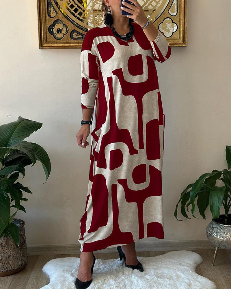 Robe Longue pour Femmes à la Mode avec Imprimé Tendance