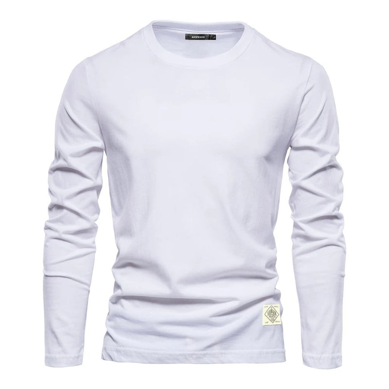 Camisa de manga larga de color sólido para hombre