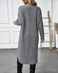 Robe midi unie en tissu doux, élégante et confortable pour un quotidien stylé