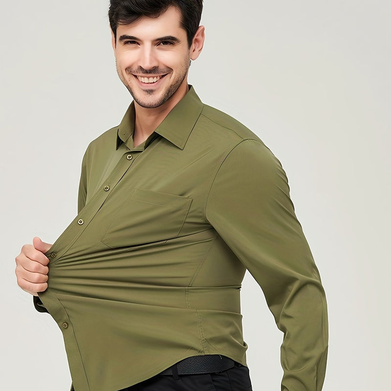 Camisole de vêtement pour homme - Algon transpirable - Corte moderno - Manga larga con botón