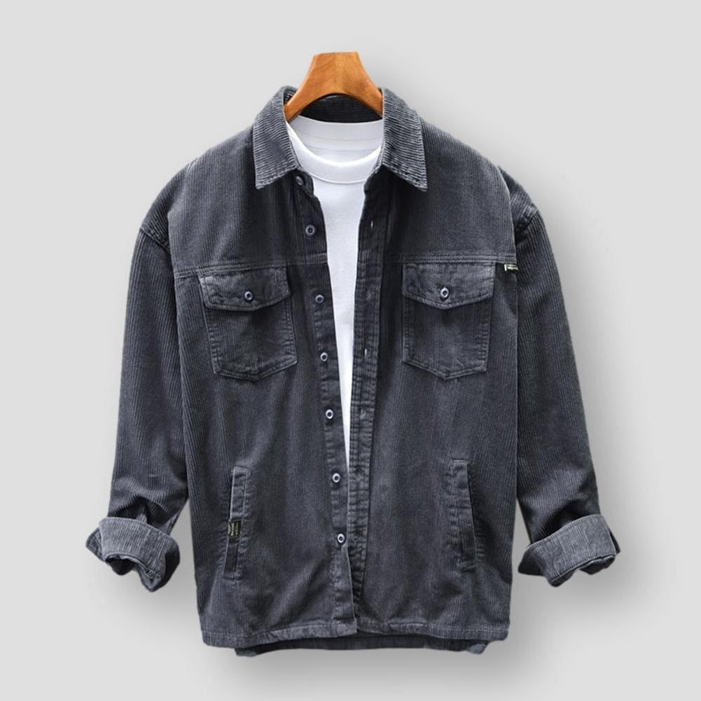 Chemise décontractée à manches longues pour hommes au style rétro élégante