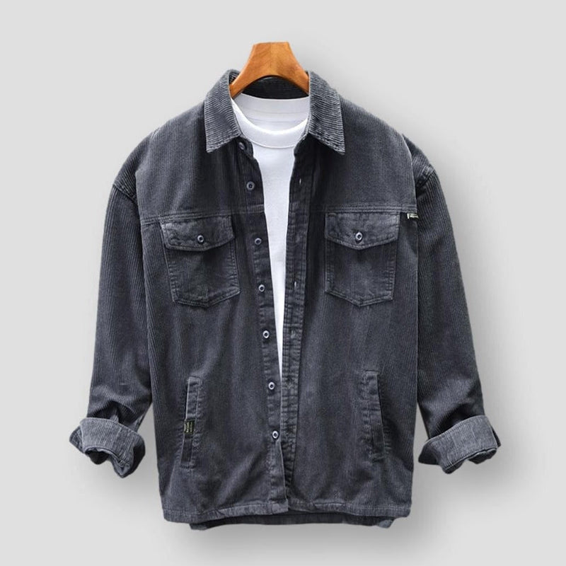 Chemise décontractée à manches longues pour hommes au style rétro élégante