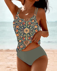 Maillot de bain tankini imprimé pour femmes