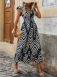 Robe à Imprimé Complet avec Taille Froncée - Légère, Élégante et Parfaite pour Toutes les Saisons
