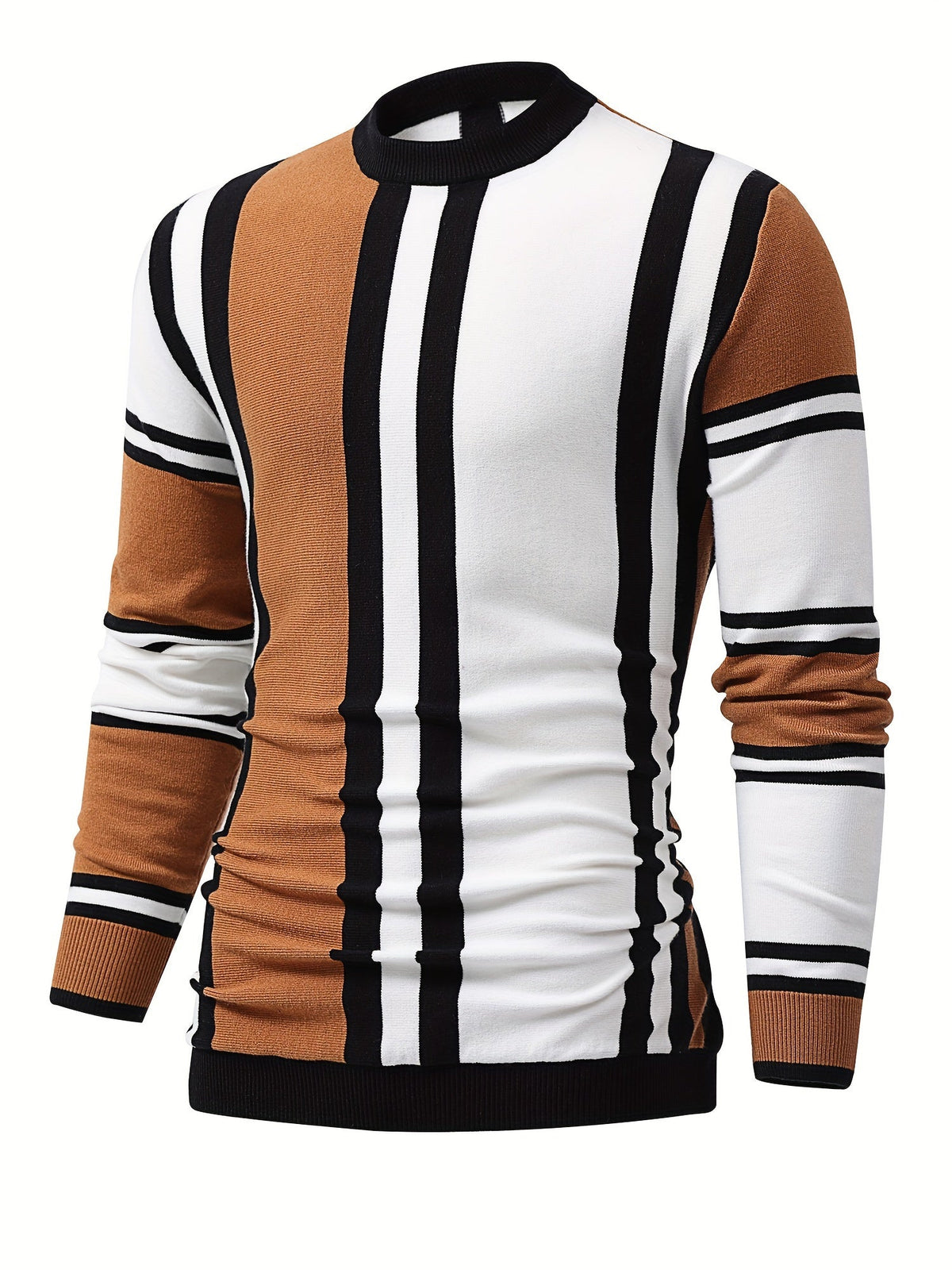 Pull à rayures ajusté pour homme, le parfait pull extensible et élégant