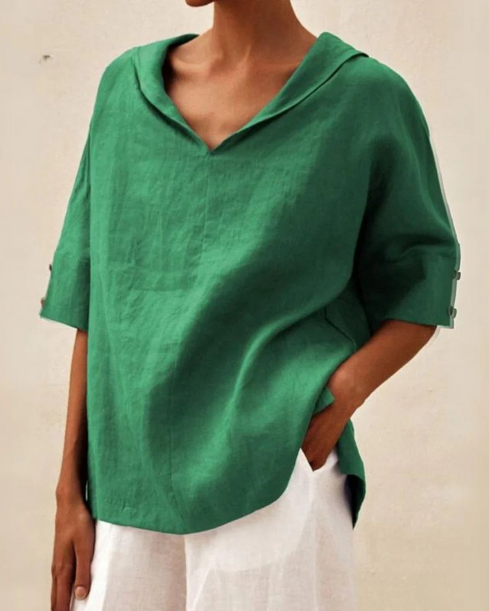 Chemisier en lin pour femme - élégant et confortable pour le printemps et l'été