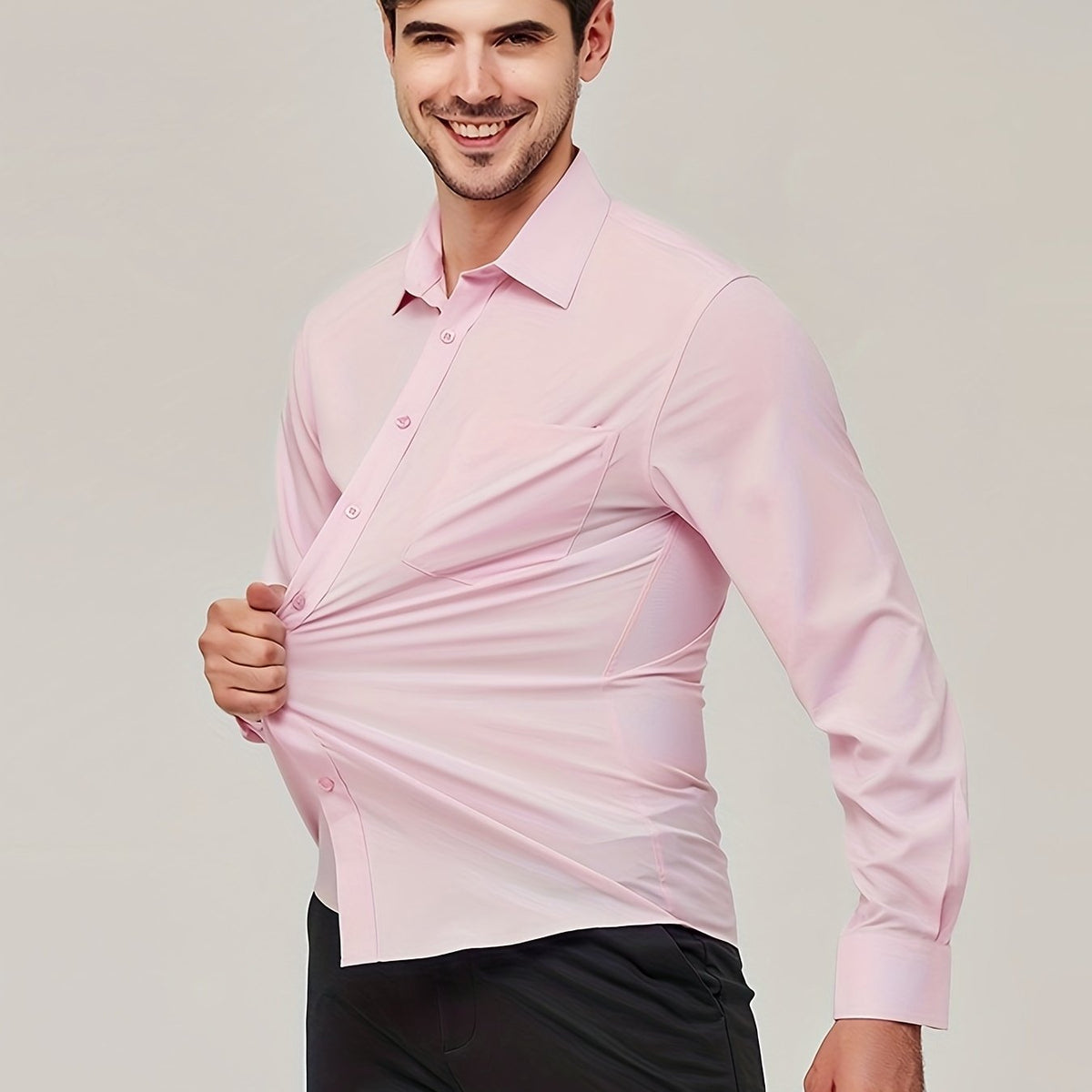 Camisole de vêtement pour homme - Algon transpirable - Corte moderno - Manga larga con botón