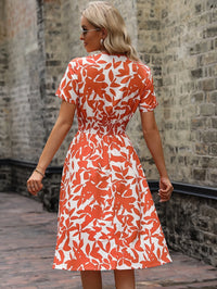 Robe Midi Élégante pour Femmes - Imprimé Floral avec Détails Smockées