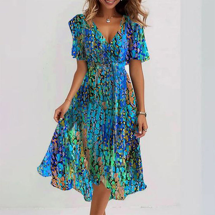 Robe florale élégante | Tenue chic pour femmes | Design en polyester tendance pour toutes les saisons