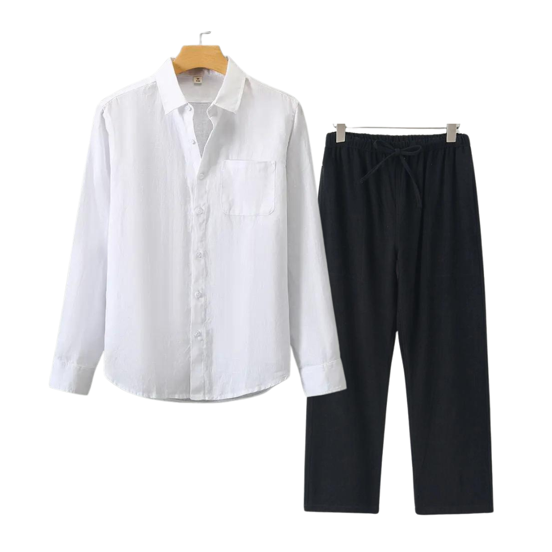 Ian | Combinaison élégante de lin et de manches longues pour un look élégant