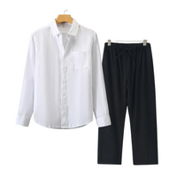 Ian | Combinaison élégante de lin et de manches longues pour un look élégant