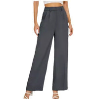Élégant pantalon large à taille haute pour femmes, avec poches pratiques