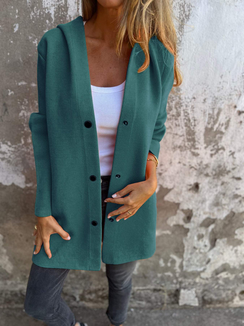 Élise™ Élégante Mantel à Boutons Simples