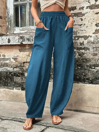Pantalon élégant à taille haute pour femme - Coupe ample pour un look élégant