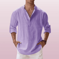 Chemise Henley pour hommes en cuir de lin - Forme allongée, coupe ajustée pour un style plus léger