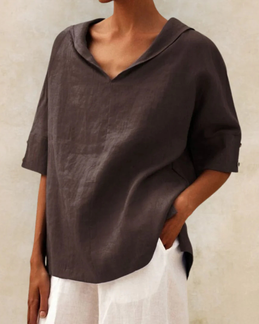 Chemisier en lin pour femme - élégant et confortable pour le printemps et l'été