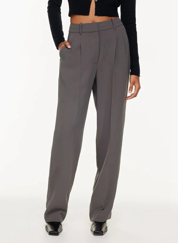Élégant pantalon large à taille haute pour femmes, avec poches pratiques